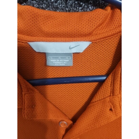 Vintage Nike Golf Polo Shirt Men's Large Orange Y2K Mesh Vent Swoosh - Picture 3 of 12